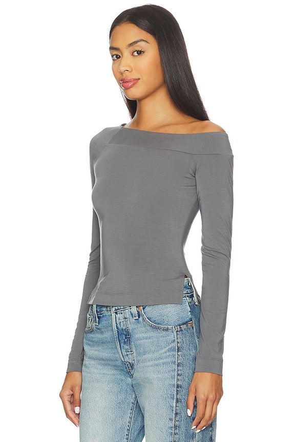 At The After Long Sleeve in Lava Smoke