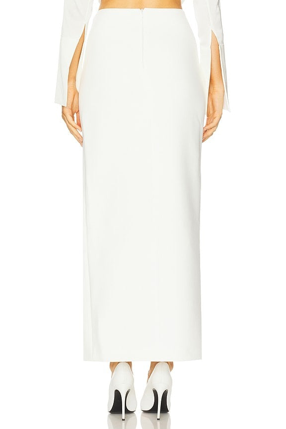 Slit Pencil Skirt in White