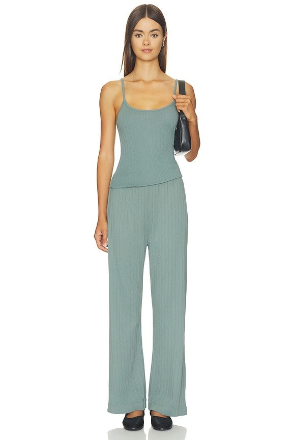 The Pointelle Cami Tank in Sage
