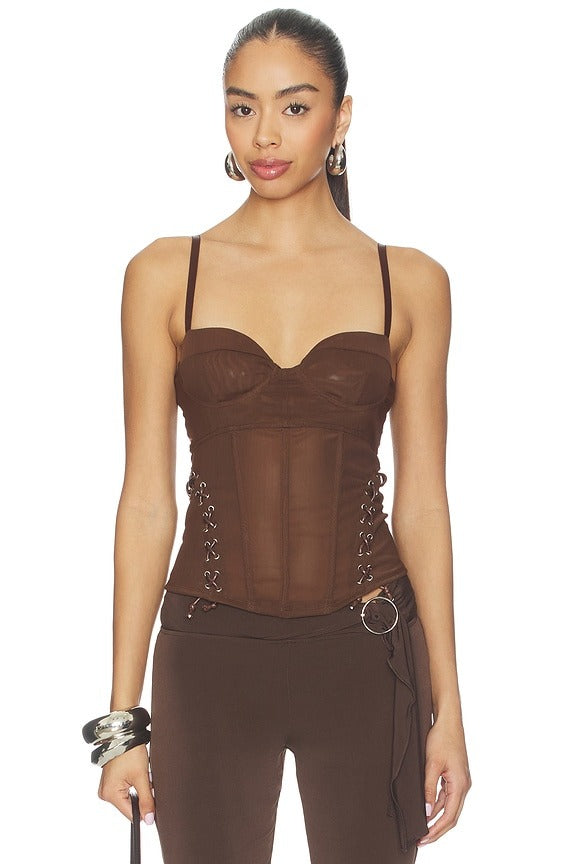 Christina Corset Top in Brown