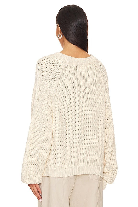 Frankie Cable Sweater in Ivory