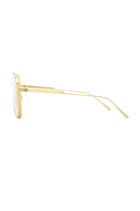 Aviator Eyeglasses in Gold & Transparent