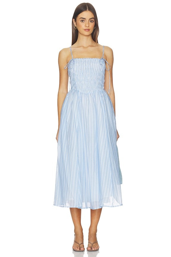Lahela Dress in Blue Stripe