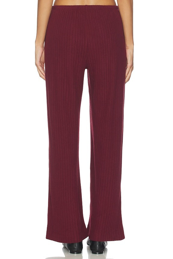 The Sweater Rib Simple Pant in Oxblood