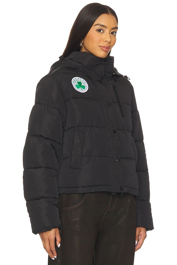 Boston Celtics Puffer Jacket in Black