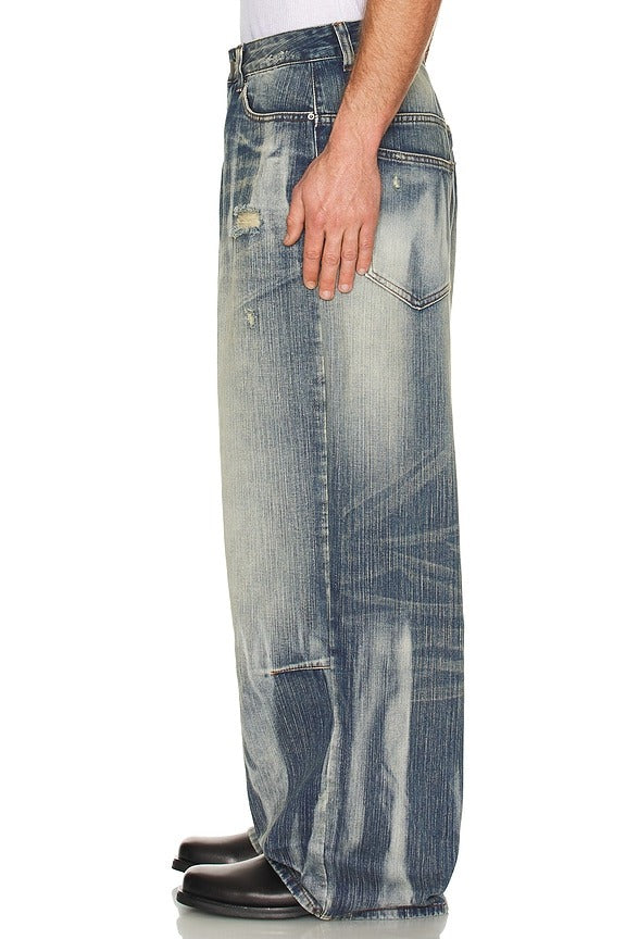 Super Bleached Scuff XL Colossus Jeans in Blue
