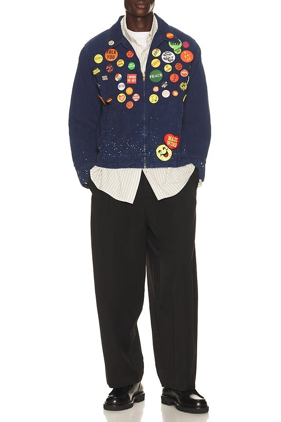 Button Ban Jacket in Royal Fade
