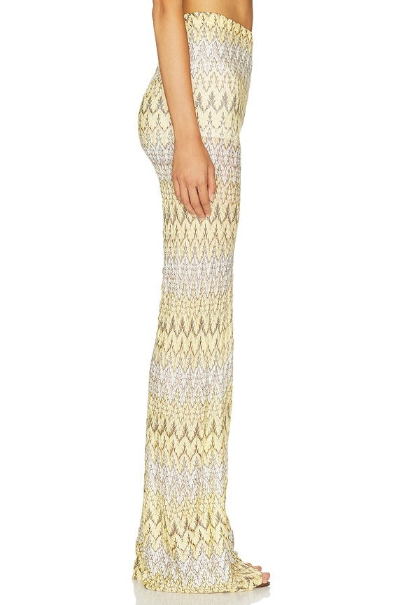 Trousers in Yellow Knit