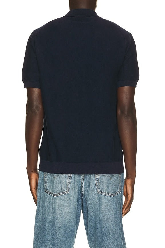 Polo Sweater in Navy Blue