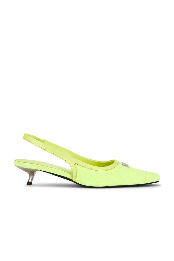 Slingback Heel in Lime & Black