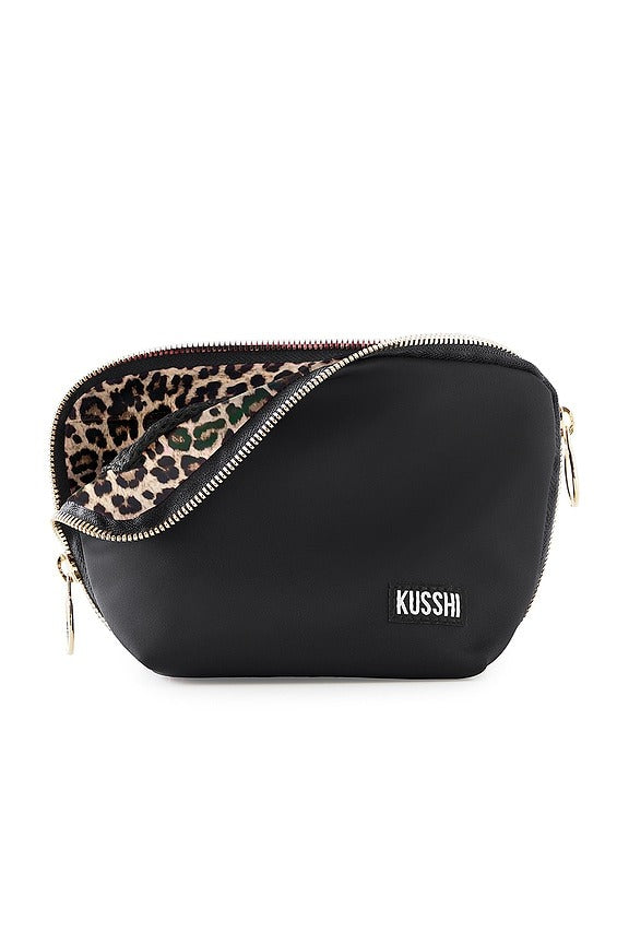 Everyday Bag in Black & Leopard Nylon