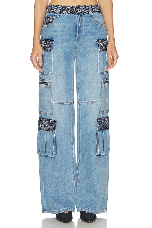 Cay Baggy Denim Cargo in Celine Vintage