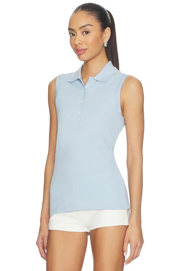 Slim Fit Mini Pique Top in Chambray