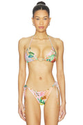Ring Seamless Crystallized Bikini Top in Multicolor