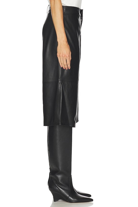 Foster Leather Culotte in Black