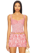 Roxy Top in Red & White Check