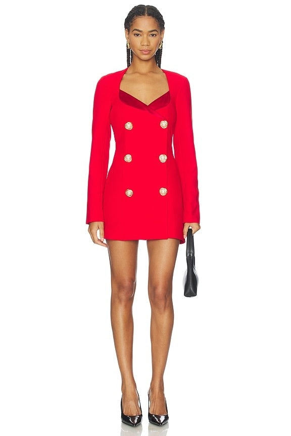 Alexandra Mini Dress in Cherry Red