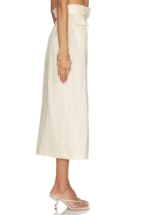 Cargo Midi Skirt in Cream